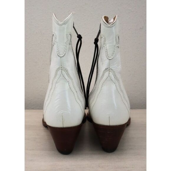 Free People OB888602 WMN 36.5 US 6.5 White Patent New Frontier Western Boots - Picture 3 of 14